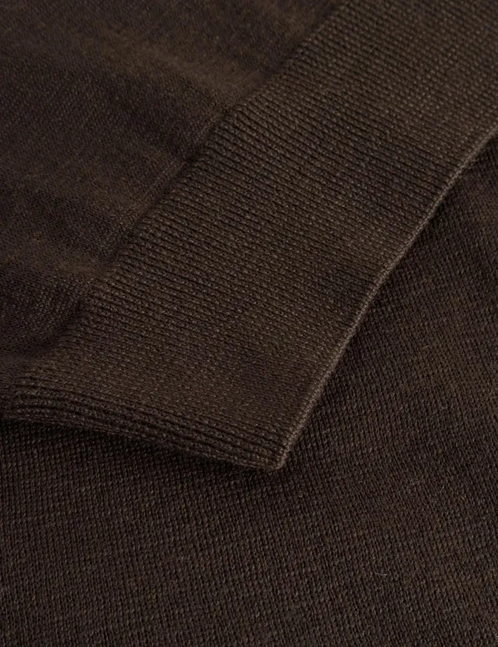 Fort Sweatshirts BASE MERINO POLO KNIT Cold Brown 8211 Men Fort Sweatshirts BASE MERINO POLO KNIT Cold Brown 8211 Men