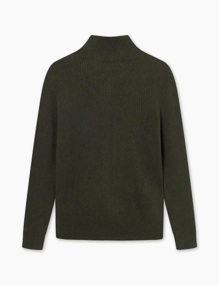 Fort Sweatshirts MARSH RIB ZIP HIGH NECK Dark Moss 8211 Men Fort Sweatshirts MARSH RIB ZIP HIGH NECK Dark Moss 8211 Men