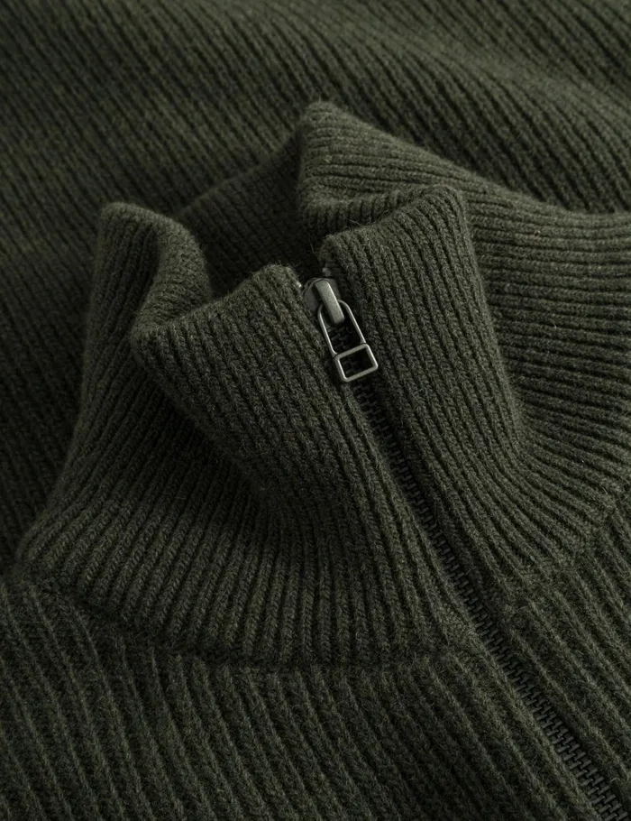 Fort Sweatshirts MARSH RIB ZIP HIGH NECK Dark Moss 8211 Men Fort Sweatshirts MARSH RIB ZIP HIGH NECK Dark Moss 8211 Men