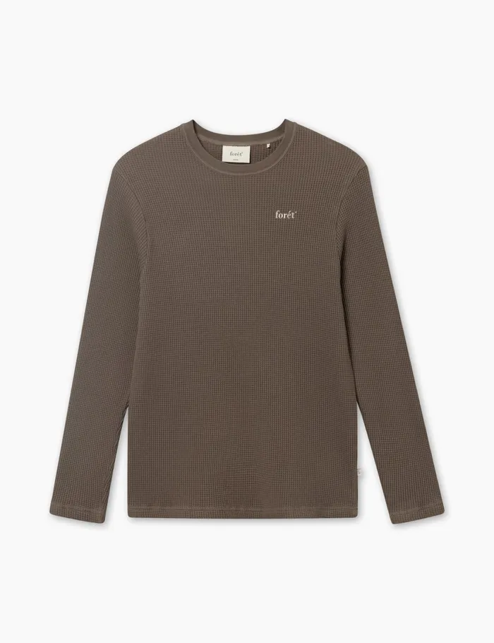 Fort TShirts STILL WAFFLE LONGSLEEVE Cold Brown 8211 Men