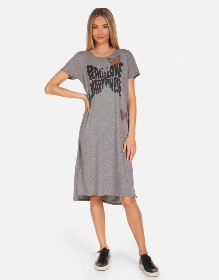 Genesis Crystal Love Butterfly Heather Grey Women039s Lauren Moshi Dresses