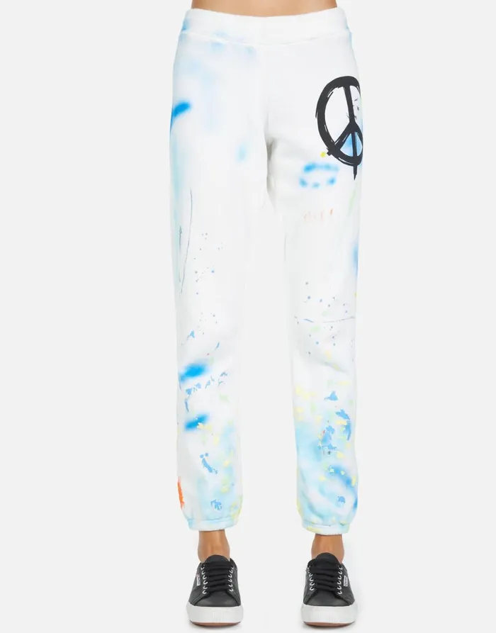 Gia Brush Peace White Women039s Lauren Moshi Long Sweatpants
