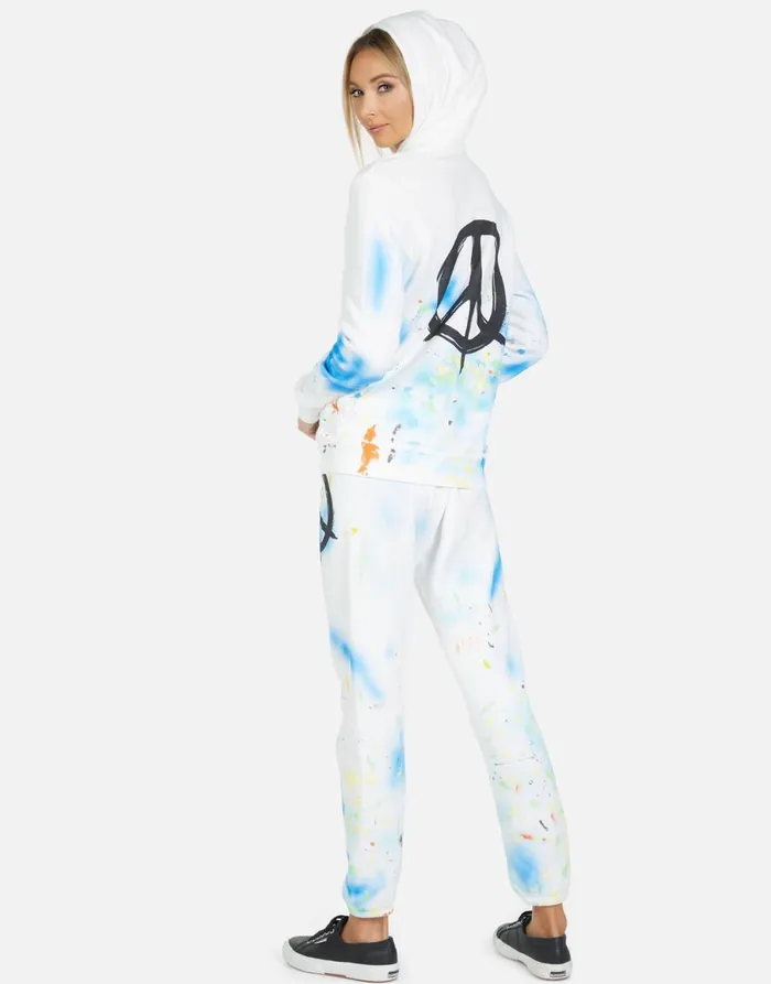 Gia Brush Peace White Women039s Lauren Moshi Long Sweatpants