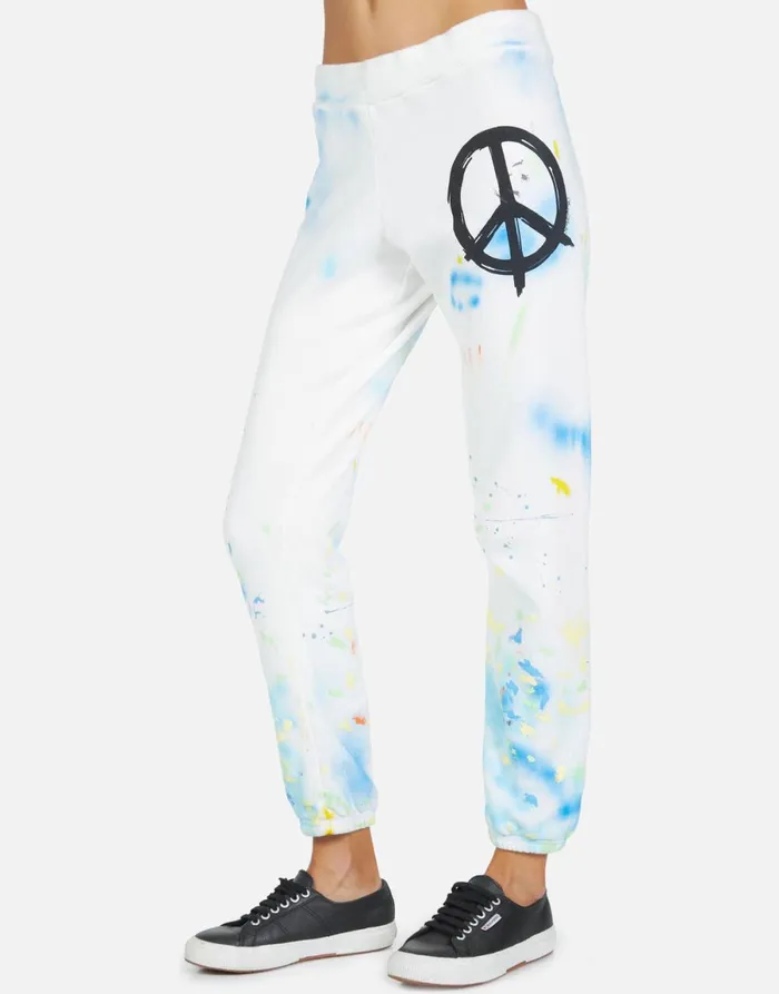 Gia Brush Peace White Women039s Lauren Moshi Long Sweatpants