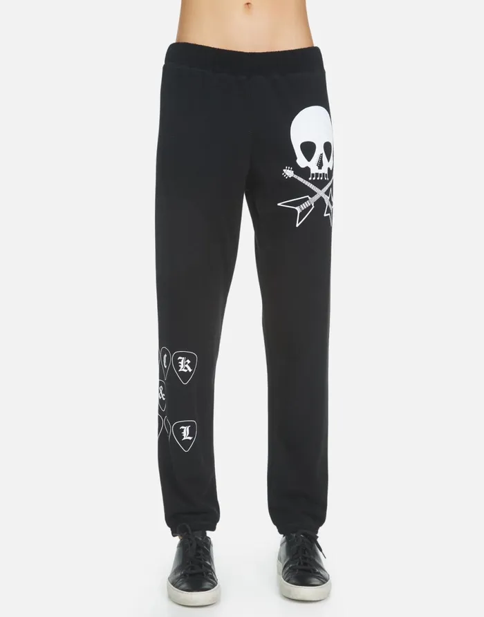 Gia Music Skull Black Women039s Lauren Moshi Long Sweatpants
