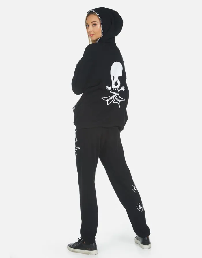 Gia Music Skull Black Women039s Lauren Moshi Long Sweatpants