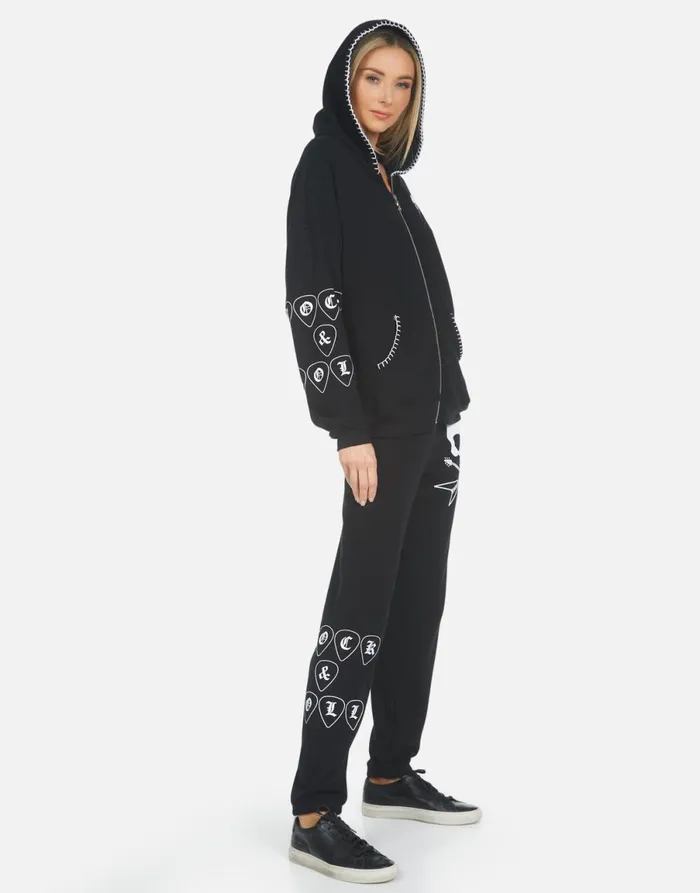 Gia Music Skull Black Women039s Lauren Moshi Long Sweatpants