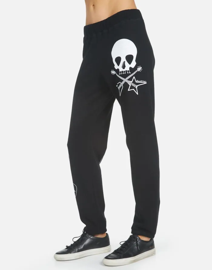 Gia Music Skull Black Women039s Lauren Moshi Long Sweatpants