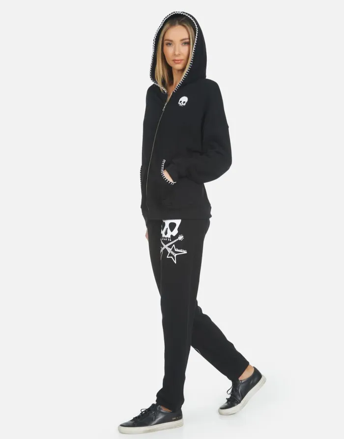 Gia Music Skull Black Women039s Lauren Moshi Long Sweatpants