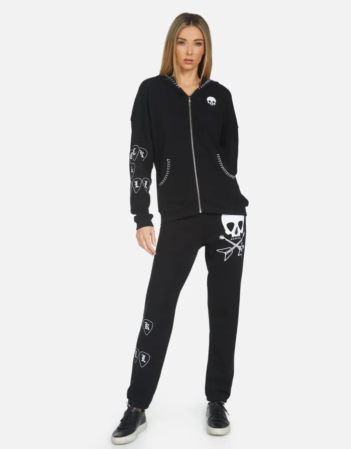Gia Music Skull Black Women039s Lauren Moshi Long Sweatpants