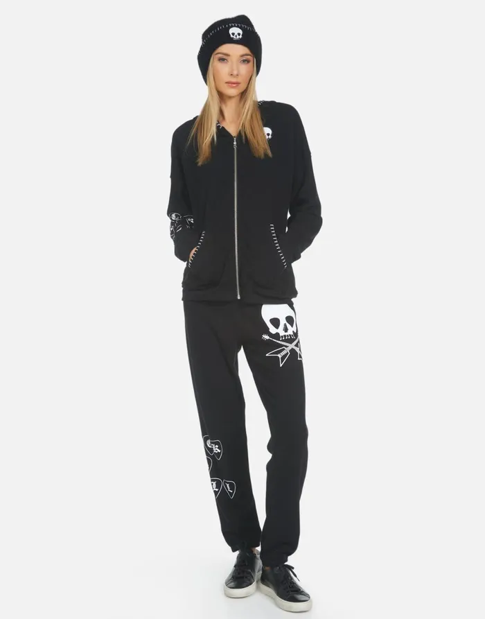 Gia Music Skull Black Women039s Lauren Moshi Long Sweatpants