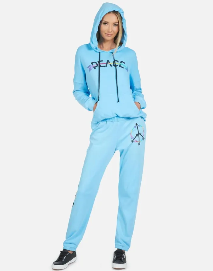Gia Peace Arrow Cascade Blue Women039s Lauren Moshi Long Sweatpants