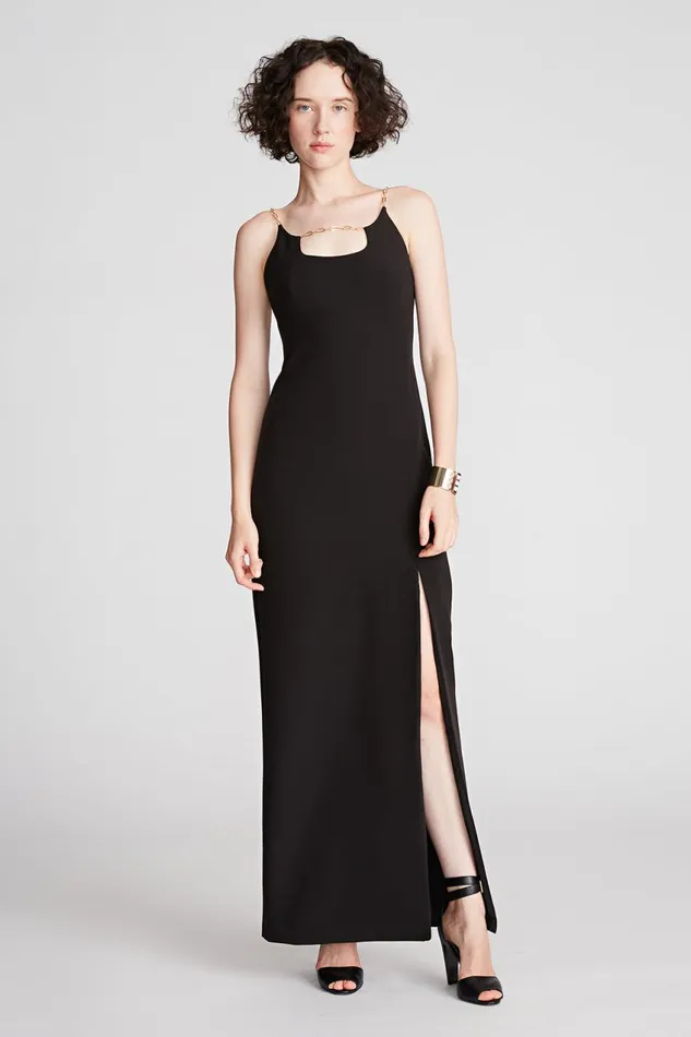 Gowns Women Halston Alli Gown In Stretch Crepe Black