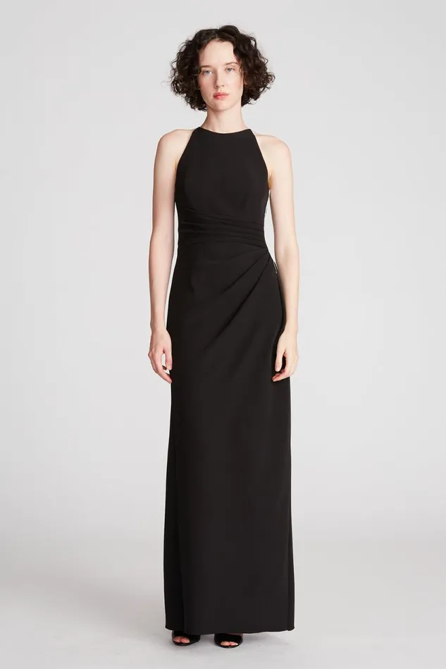 Gowns Women Halston Annika Gown In Stretch Crepe Black