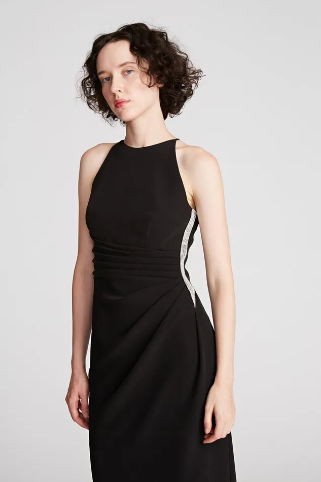 Gowns Women Halston Annika Gown In Stretch Crepe Black Gowns Women Halston Annika Gown In Stretch Crepe Black