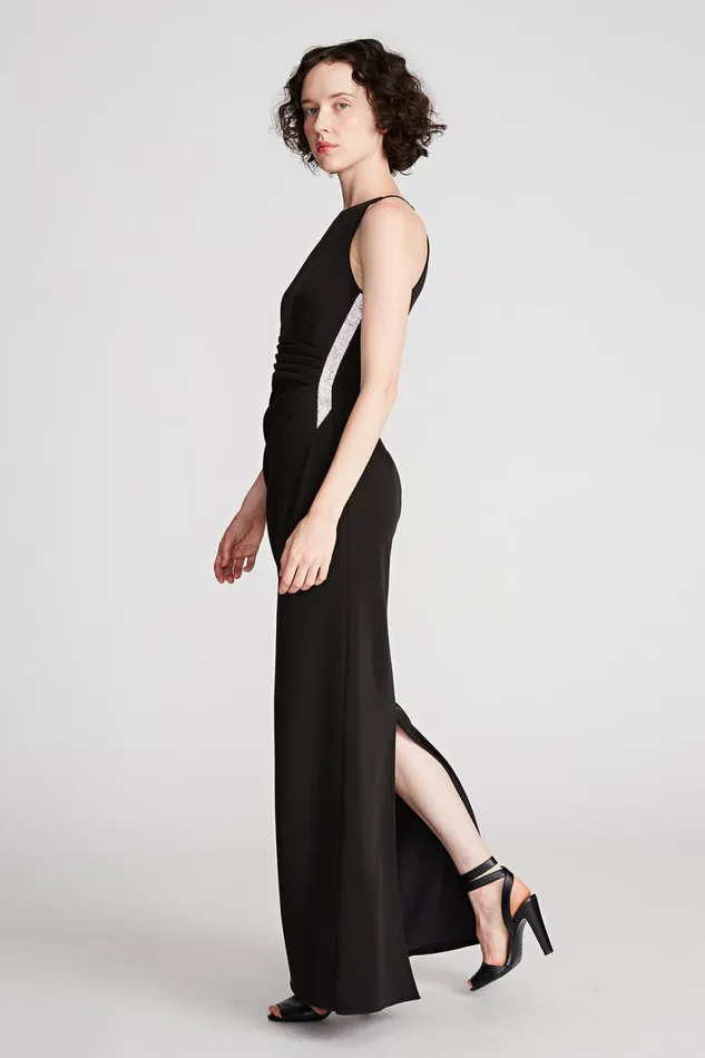 Gowns Women Halston Annika Gown In Stretch Crepe Black Gowns Women Halston Annika Gown In Stretch Crepe Black