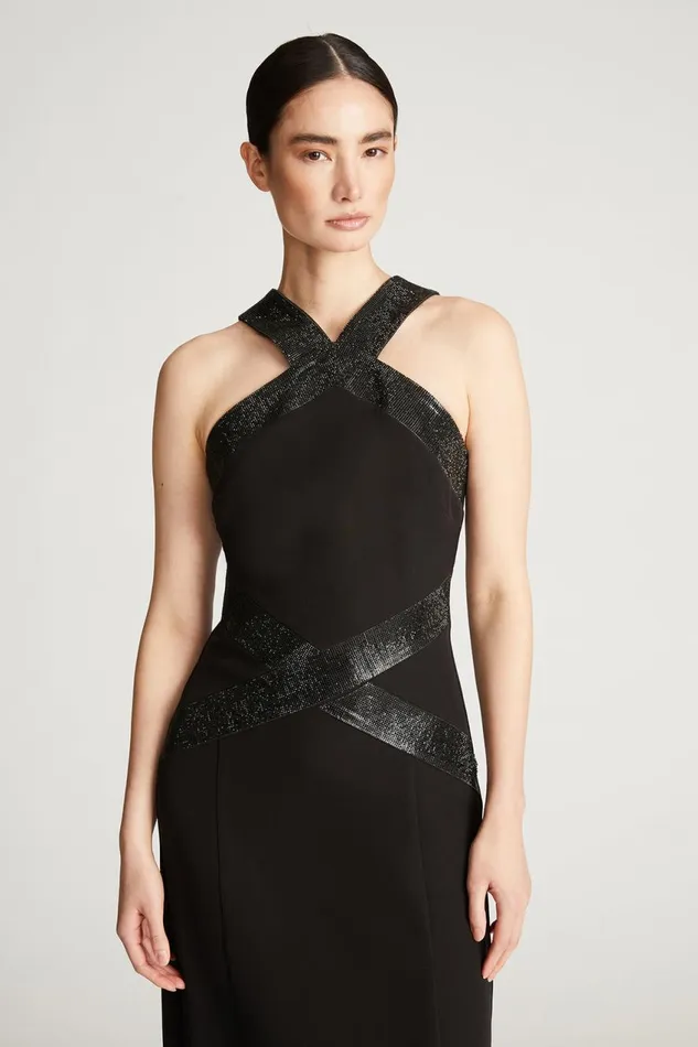 Gowns Women Halston Joyce Gown In Crepe Black