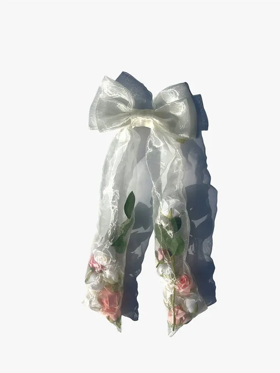 Hair Accessories Flower Filled Bow Clip Wht 8211 Lisa Says Gah Women