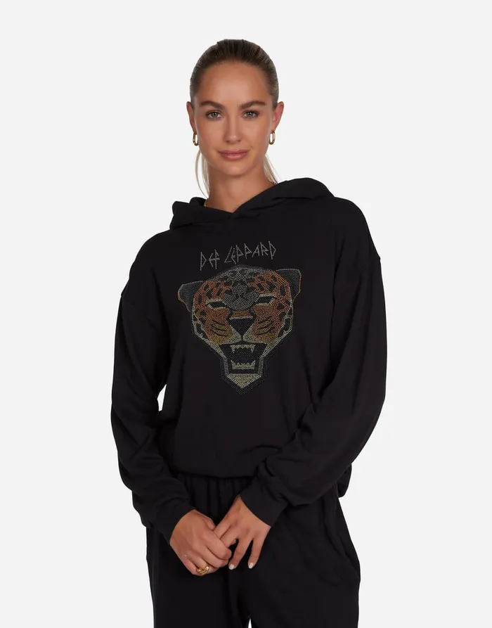 Harmony Crystal Geometric Def Leppard Black Women039s Lauren Moshi Hoodies