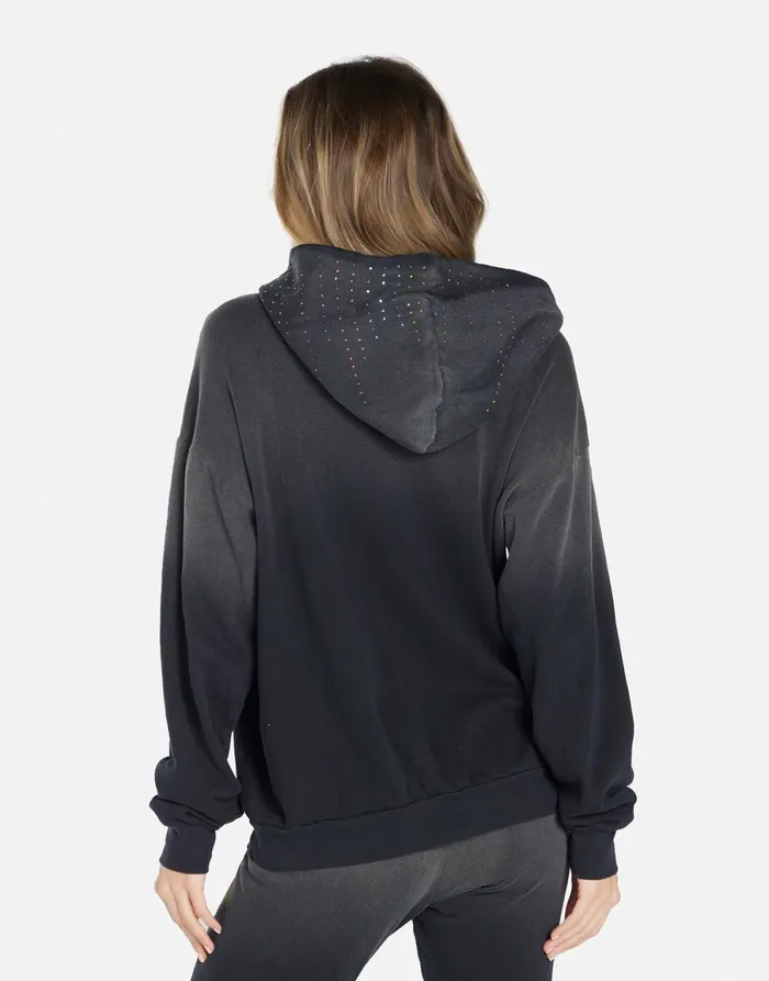 Harmony Wild Wolf Jet Black Ombre Women039s Lauren Moshi Hoodies