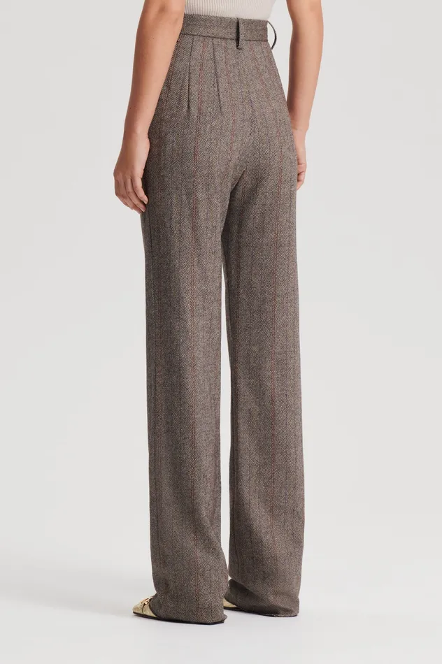 HERRINGBONE WEAVE TROUSER MORO Women Trousers Scanlan Theodore HERRINGBONE WEAVE TROUSER MORO Women Trousers Scanlan Theodore
