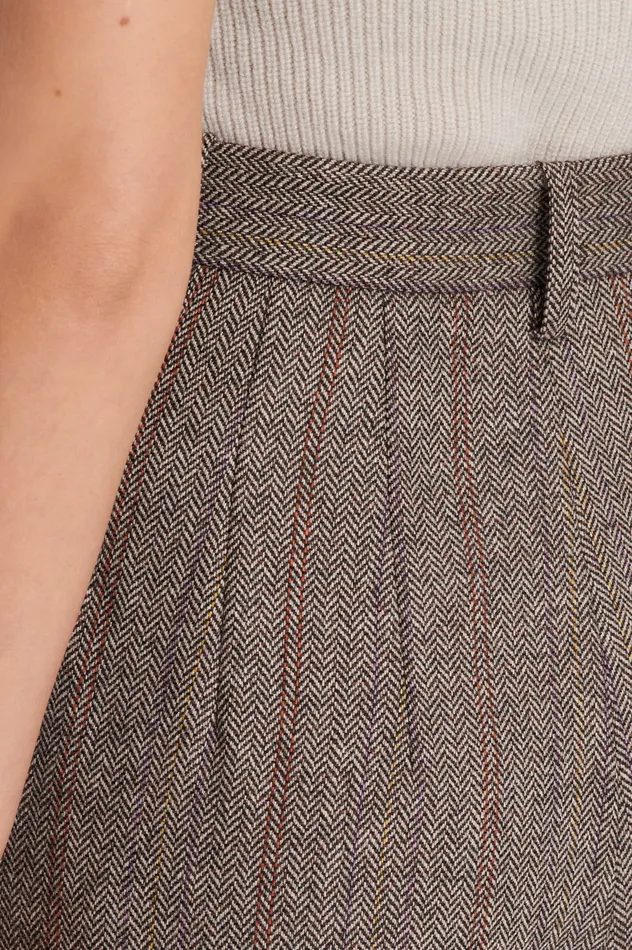 HERRINGBONE WEAVE TROUSER MORO Women Trousers Scanlan Theodore HERRINGBONE WEAVE TROUSER MORO Women Trousers Scanlan Theodore