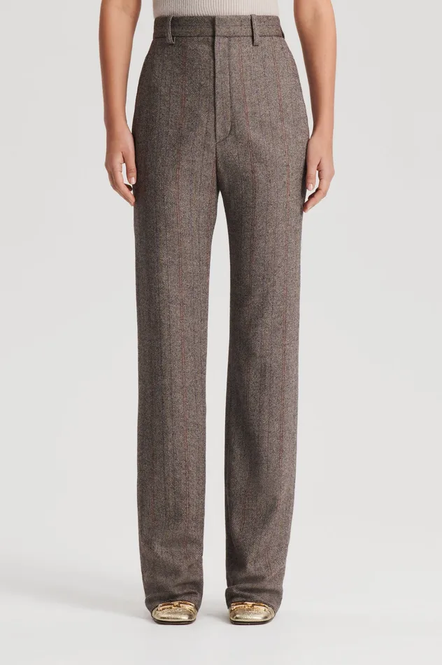 HERRINGBONE WEAVE TROUSER MORO Women Trousers Scanlan Theodore HERRINGBONE WEAVE TROUSER MORO Women Trousers Scanlan Theodore