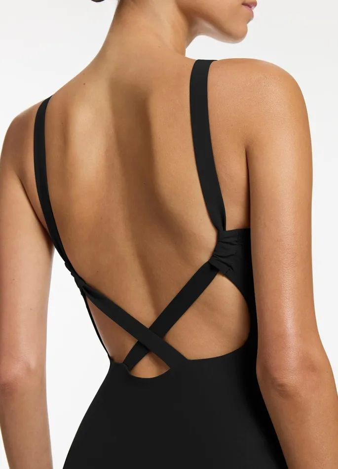 High Neck One Piece Black Women JETS Australia High Neck One Piece