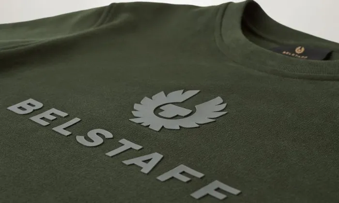 Hoodies and Sweatshirts Men Belstaff Belstaff Signature Crewneck Sweatshirt Tile Green Hoodies and Sweatshirts Men Belstaff Belstaff Signature Crewneck Sweatshirt Tile Green