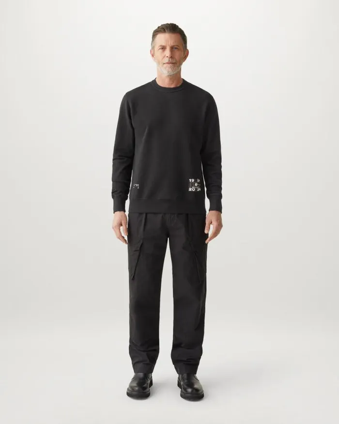 Hoodies and Sweatshirts Men Belstaff Centenary Applique Label Sweatshirt Black British Khaki