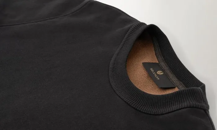 Hoodies and Sweatshirts Men Belstaff Centenary Applique Label Sweatshirt Black British Khaki