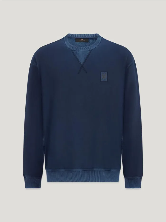 Hoodies and Sweatshirts Men Belstaff Hockley Crewneck Sweatshirt Insignia Blue