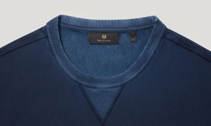 Hoodies and Sweatshirts Men Belstaff Hockley Crewneck Sweatshirt Insignia Blue