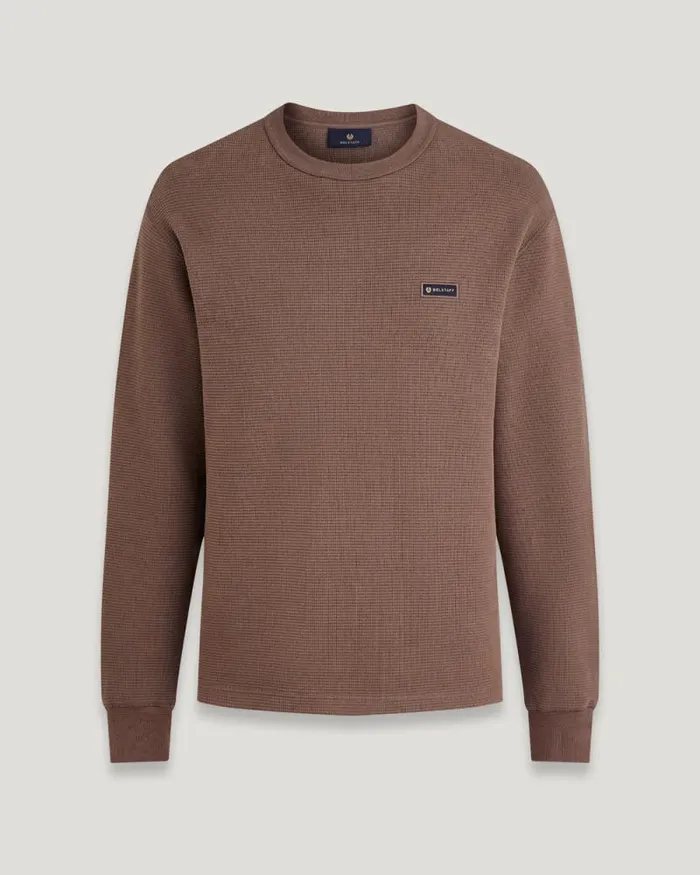 Hoodies and Sweatshirts Men Belstaff Works Crewneck Sweatshirt Clay Brown