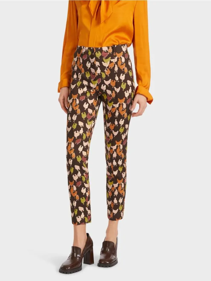 Hosen Damen Marc Cain Pants SYDNEY Im HhnerPrint Dark Wood