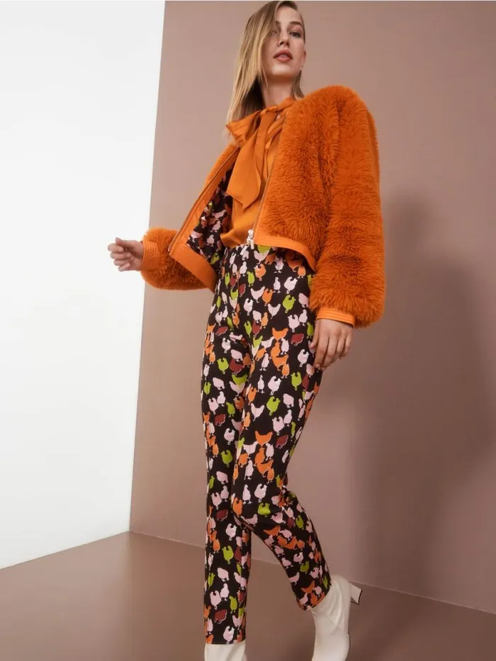 Hosen Damen Marc Cain Pants SYDNEY Im HhnerPrint Dark Wood