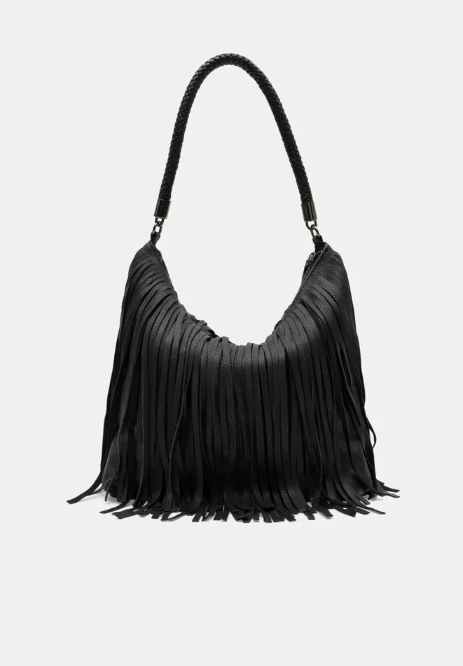 Hush Bags Women Anderson Fringe Shoulder Bag Black