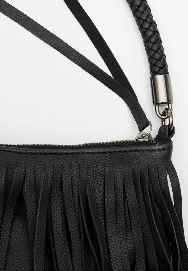 Hush Bags Women Anderson Fringe Shoulder Bag Black Hush Bags Women Anderson Fringe Shoulder Bag Black