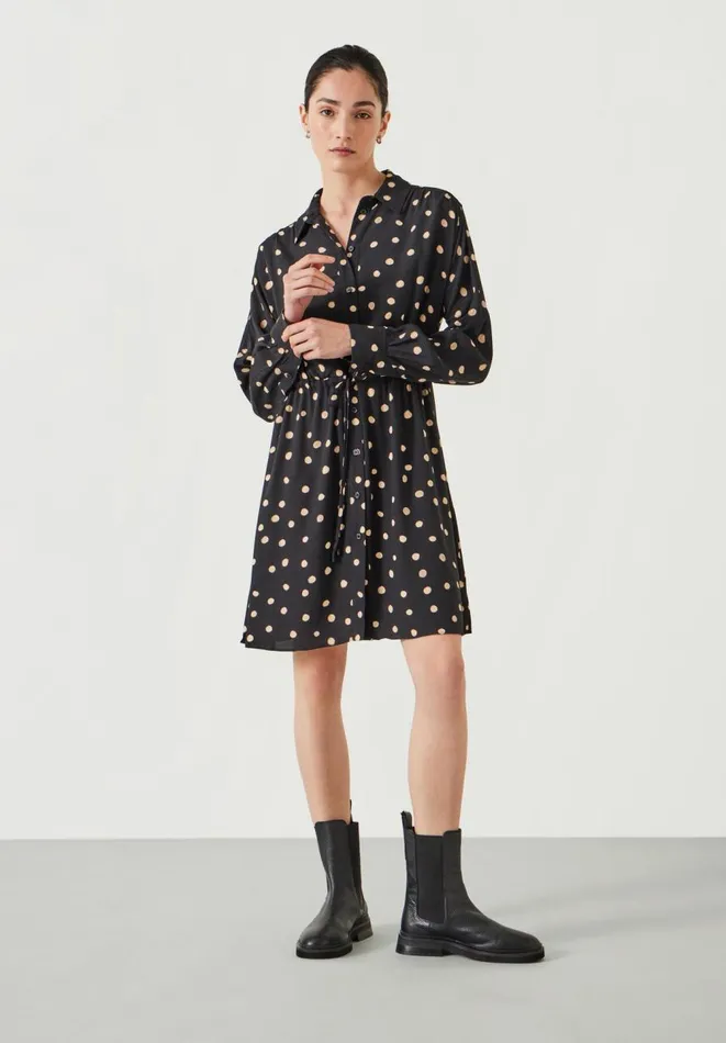 Hush Dresses Women Alba Mini Relaxed Shirt Dress Painted Polka