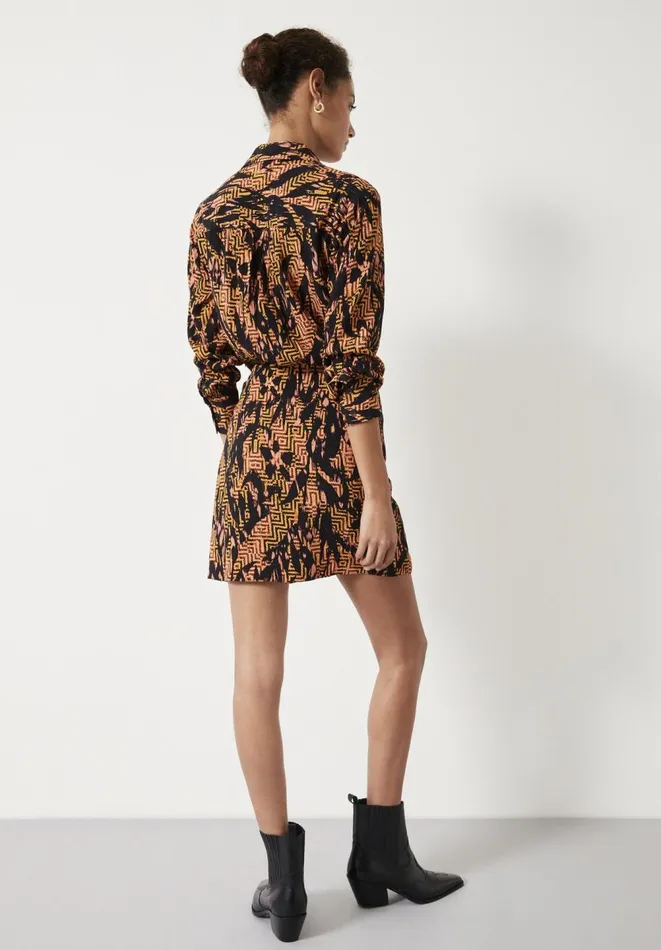 Hush Dresses Women Blake Mini Shirt Dress Boho Texture Floral