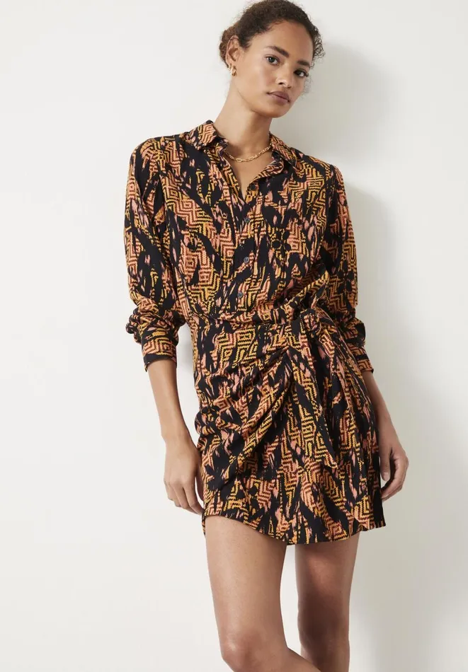 Hush Dresses Women Blake Mini Shirt Dress Boho Texture Floral