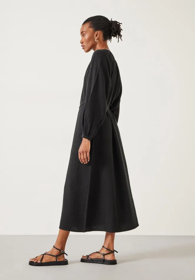 Hush Dresses Women Clarice Cotton Cheesecloth Midi Dress Black Hush Dresses Women Clarice Cotton Cheesecloth Midi Dress Black