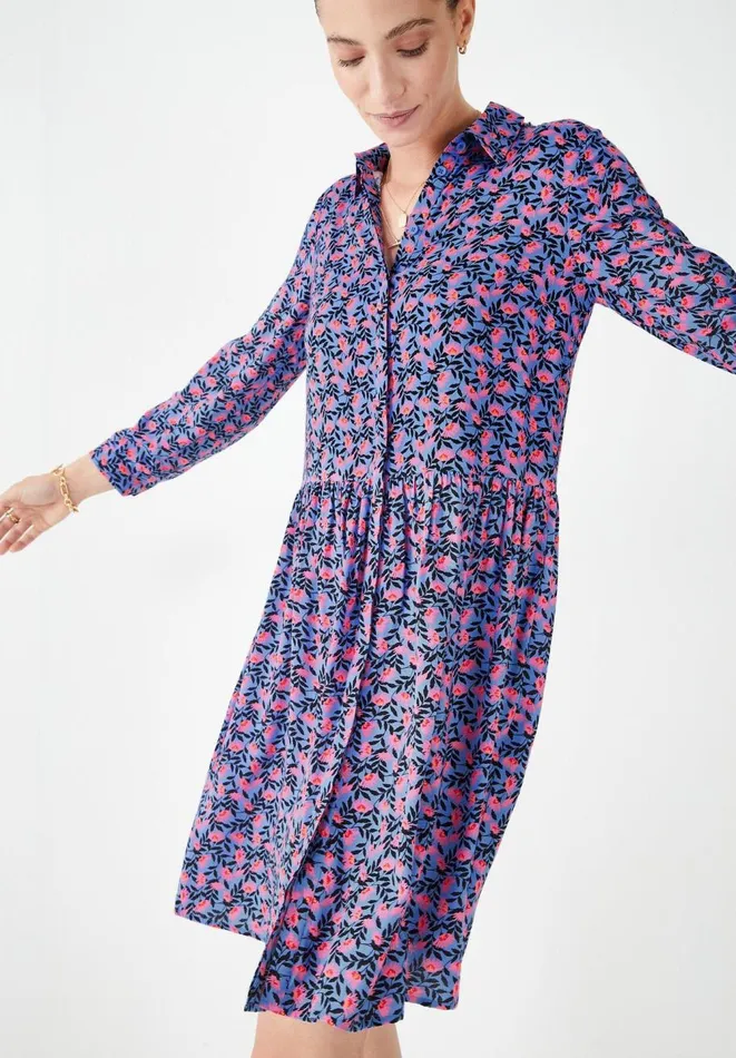 Hush Dresses Women Emanuelle Dress Leafy Floral Blue Hush Dresses Women Emanuelle Dress Leafy Floral Blue