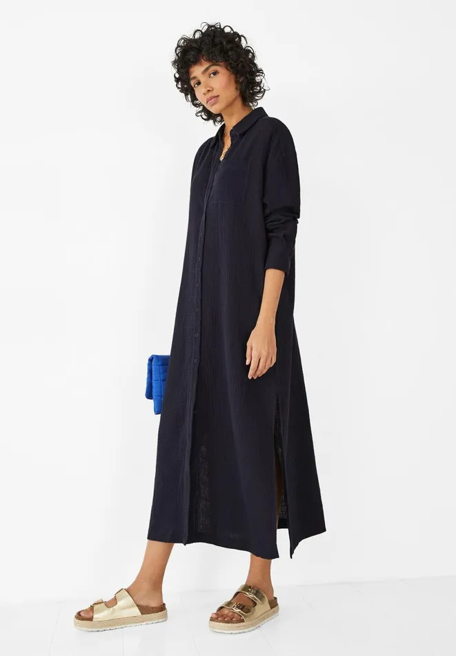 Hush Dresses Women Georgie Textured Shirt Midi Dress Midnight Navy