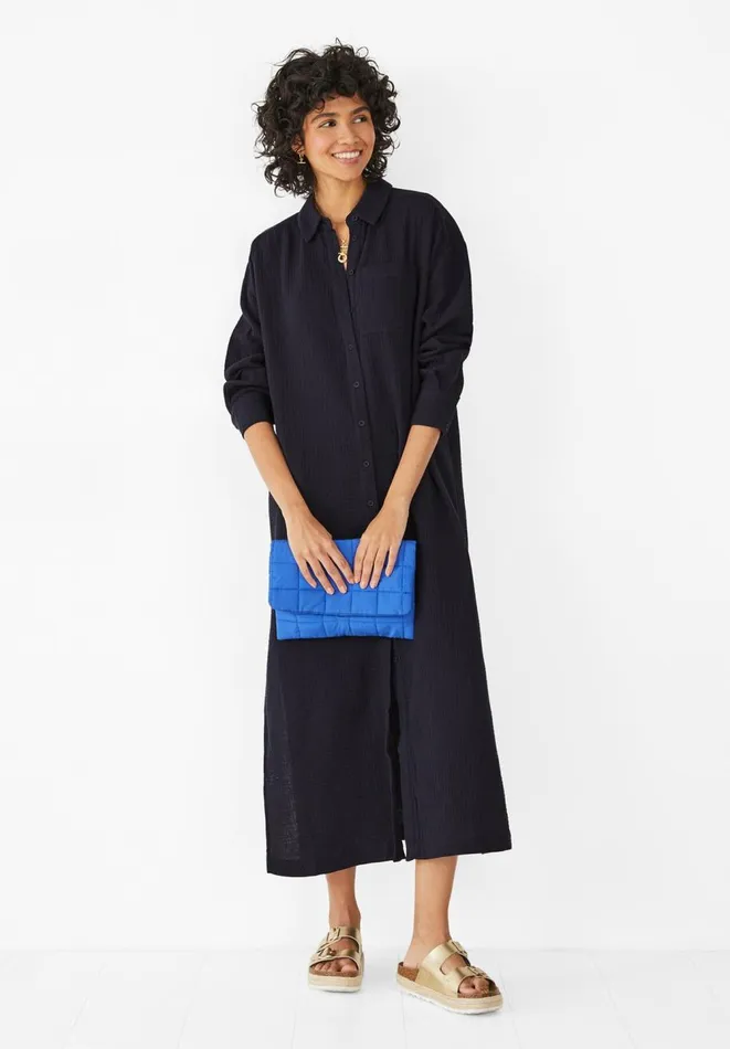Hush Dresses Women Georgie Textured Shirt Midi Dress Midnight Navy