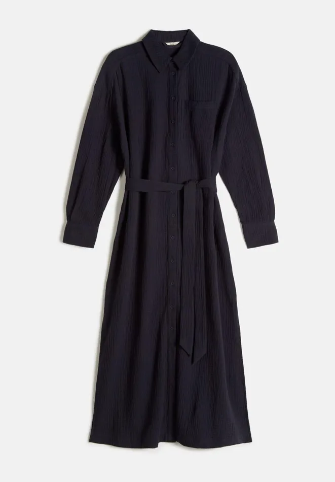 Hush Dresses Women Georgie Textured Shirt Midi Dress Midnight Navy