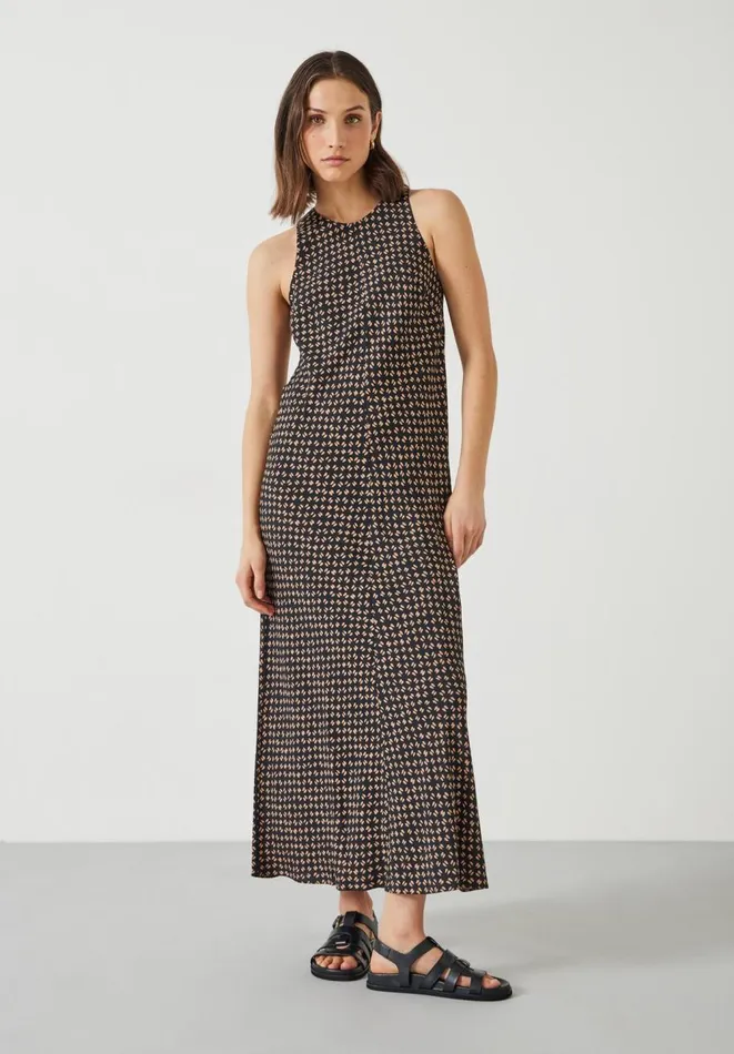 Hush Dresses Women Imani Maxi Dress Contrast Geo Brown
