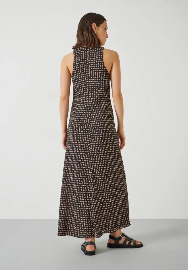 Hush Dresses Women Imani Maxi Dress Contrast Geo Brown