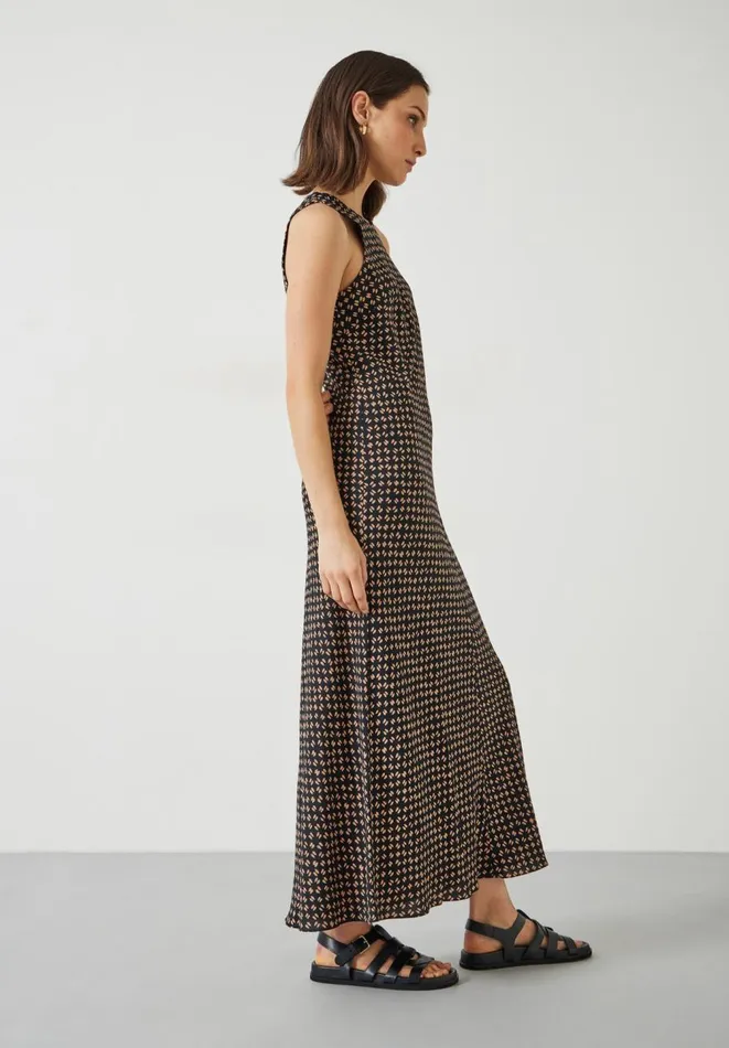 Hush Dresses Women Imani Maxi Dress Contrast Geo Brown