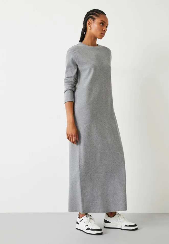 Hush Dresses Women Mel Ribbed Maxi Jersey Dress Mid Grey Marl Hush Dresses Women Mel Ribbed Maxi Jersey Dress Mid Grey Marl